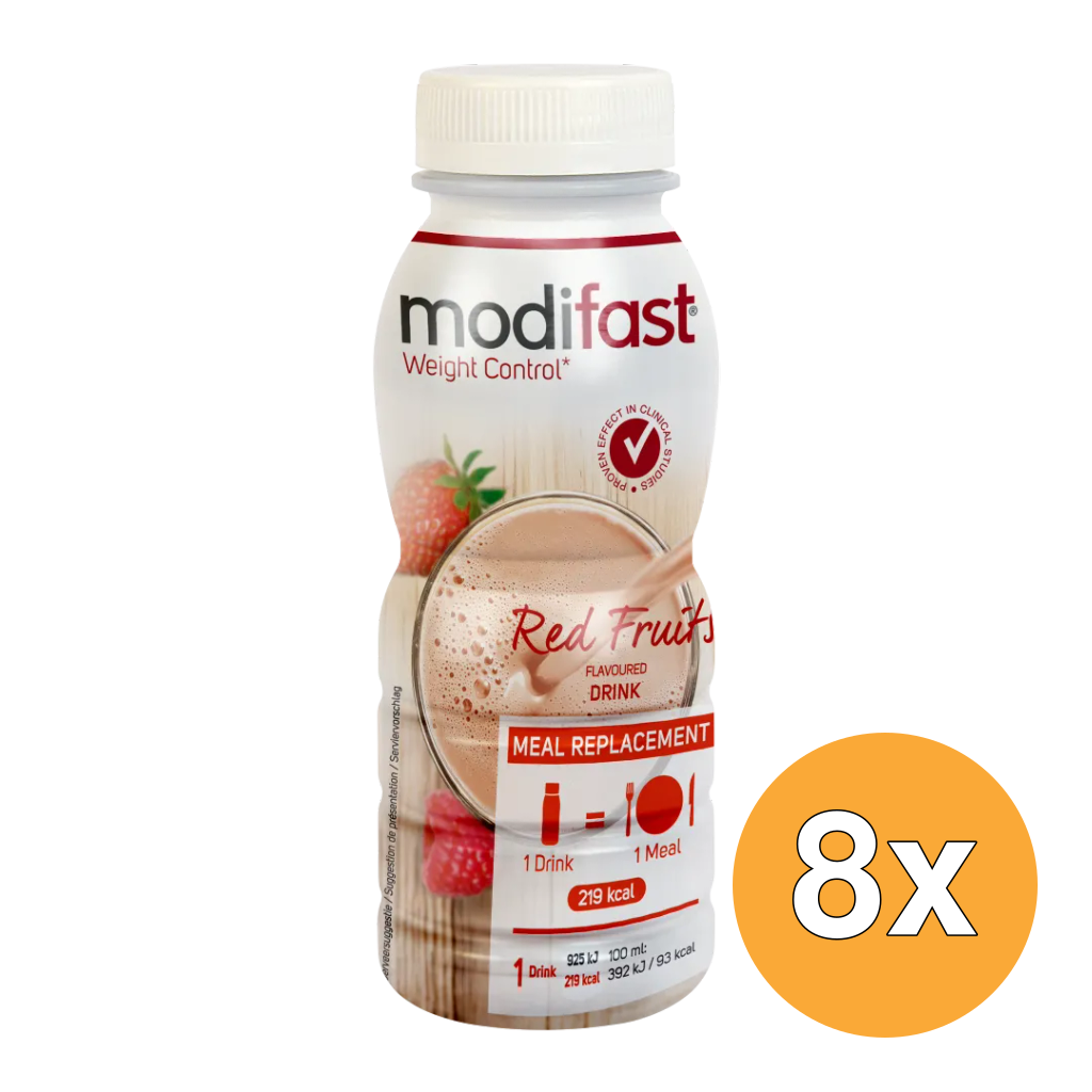 8x Modifast Weight Control Drink Red Fruits (236 ml)