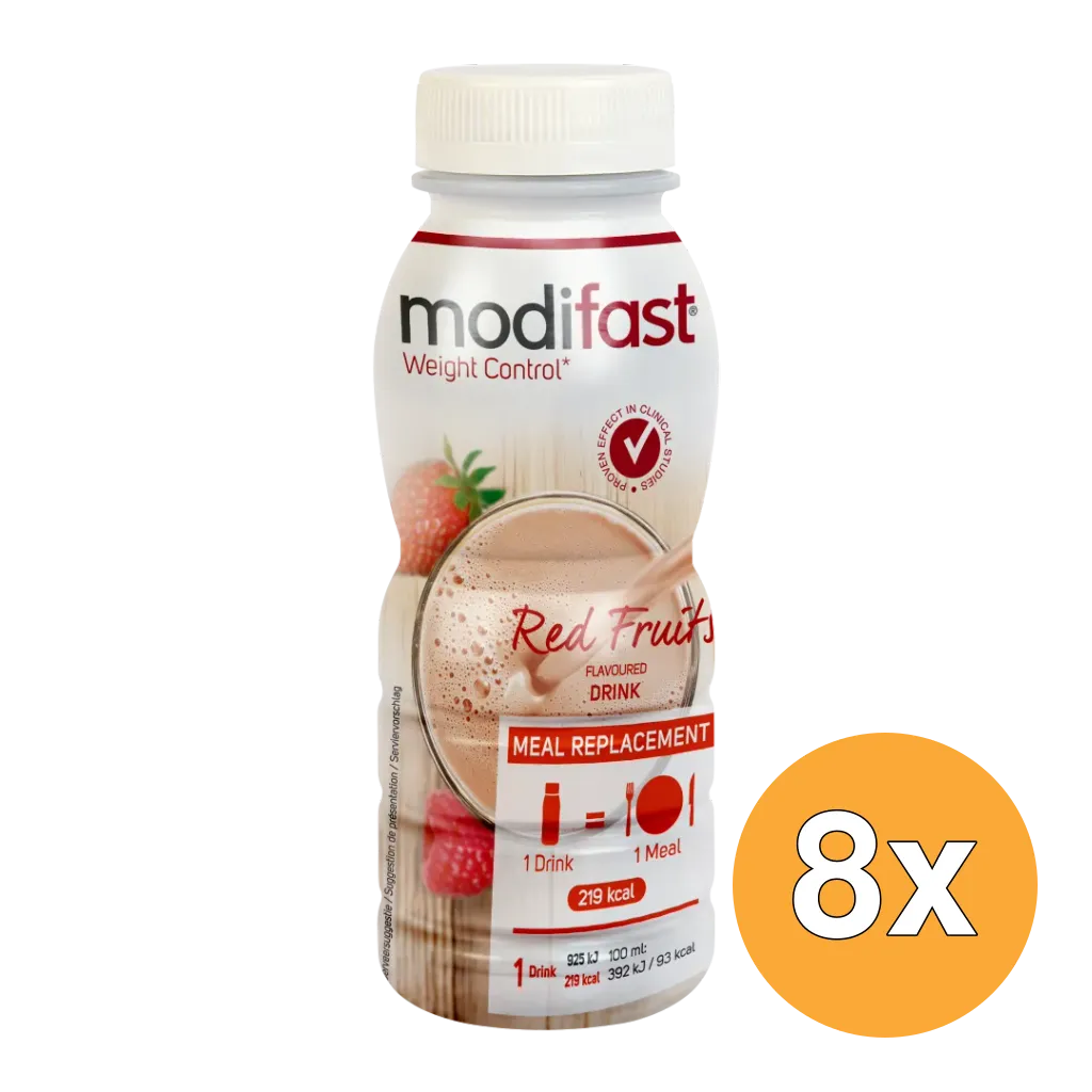 8x Modifast Weight Control Drink Red Fruits (236 ml)