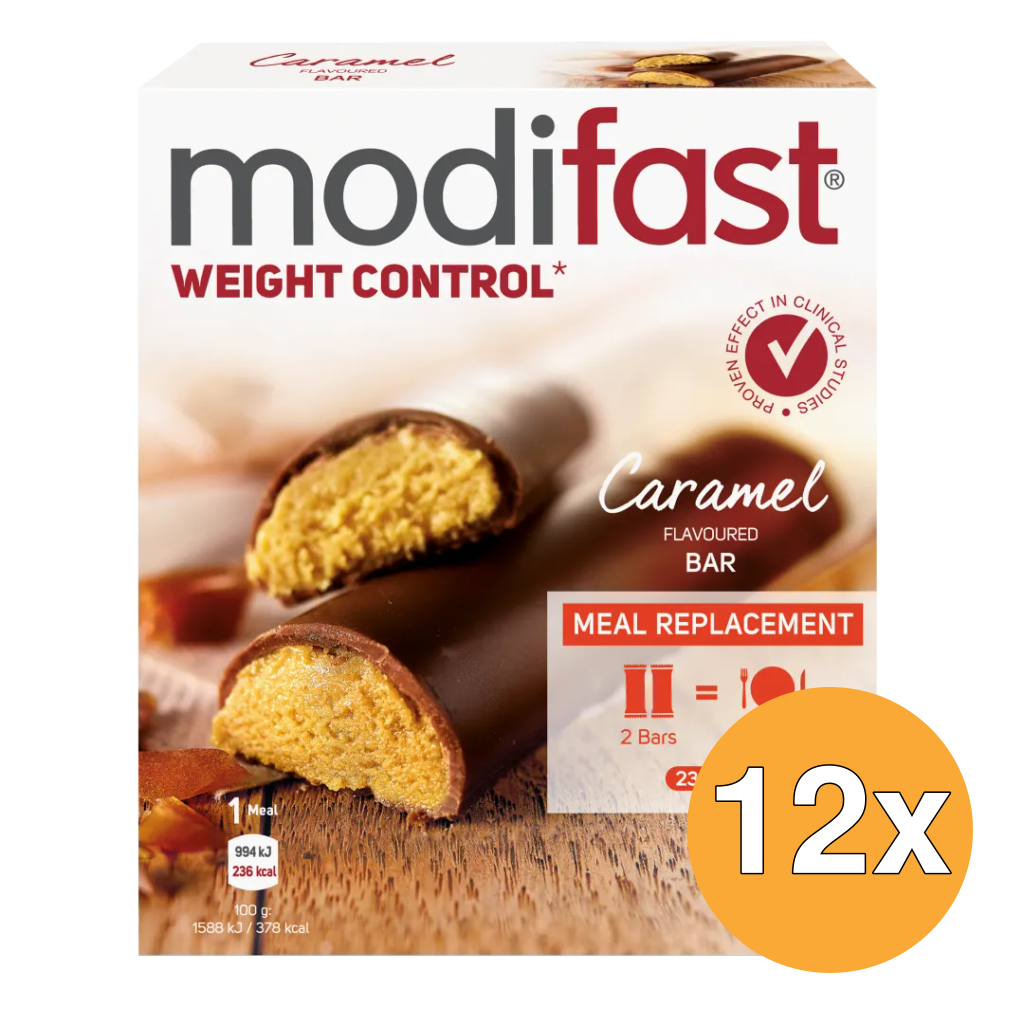 12x Modifast Weight Control Lunchbar Caramel (6 x 31 gr)