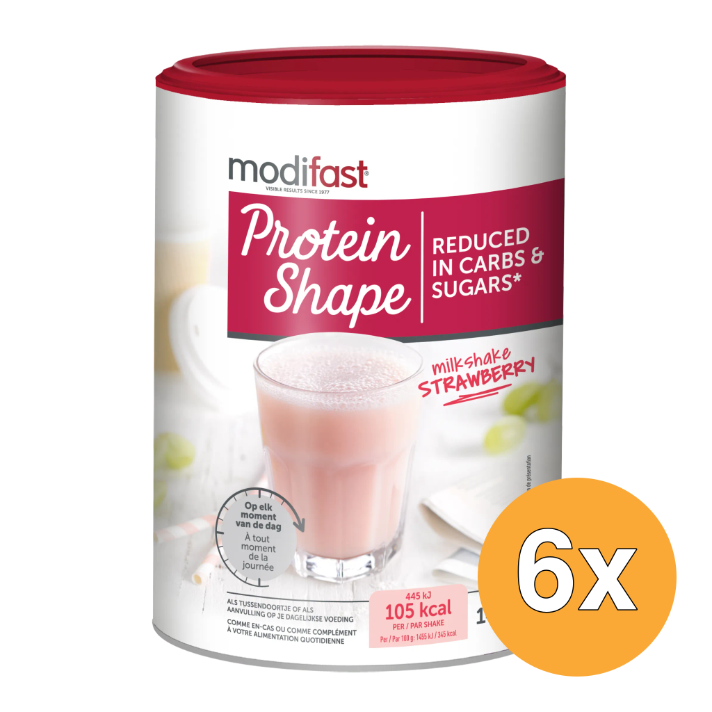 6x Modifast Protein Shape Milkshake Aardbei (420 gr)