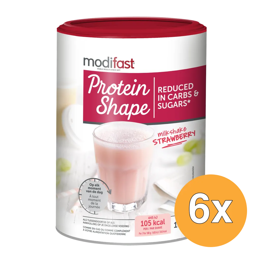 6x Modifast Protein Shape Milkshake Aardbei (420 gr)