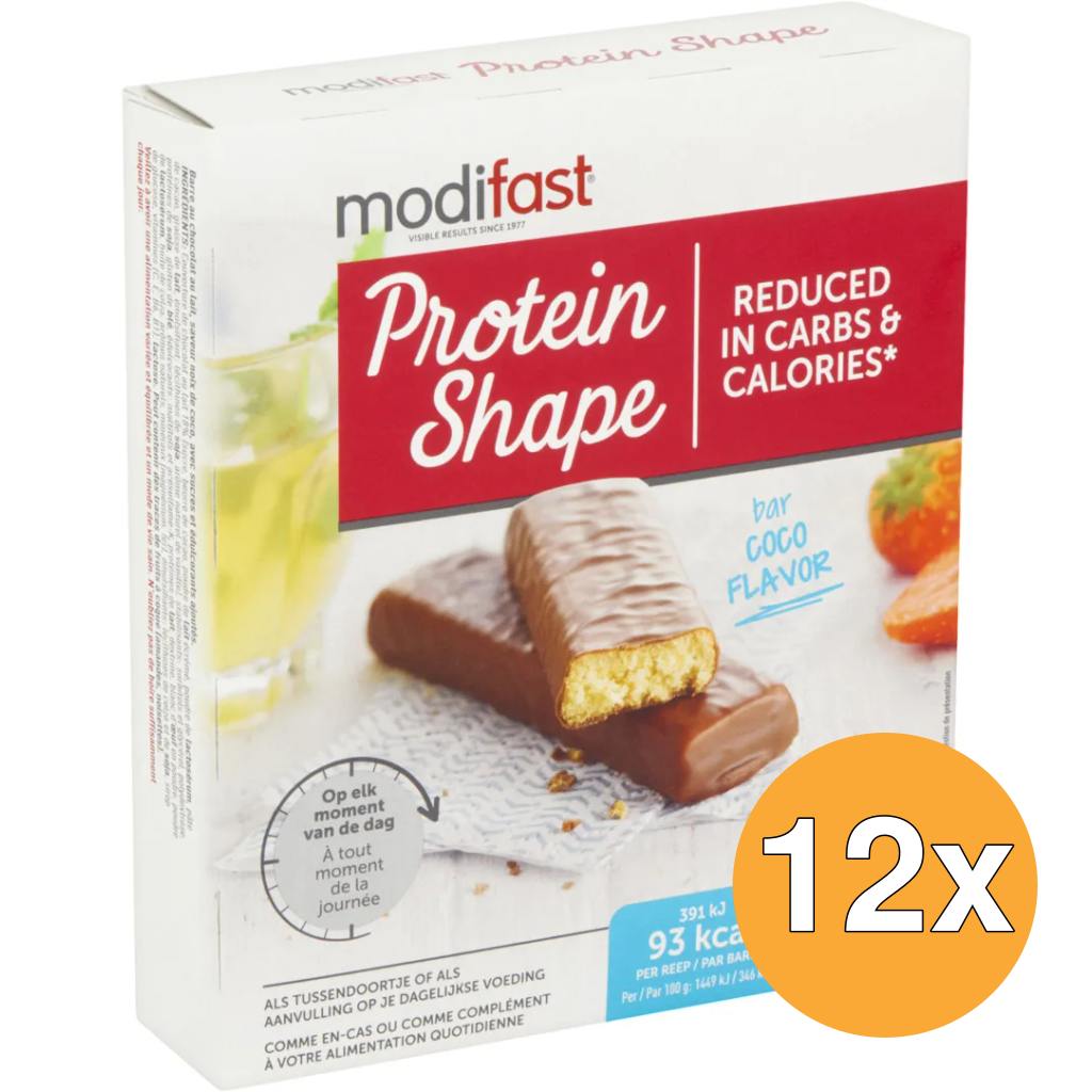 12x Modifast Protein Shape Reep Chocolade Kokos (162 gr)