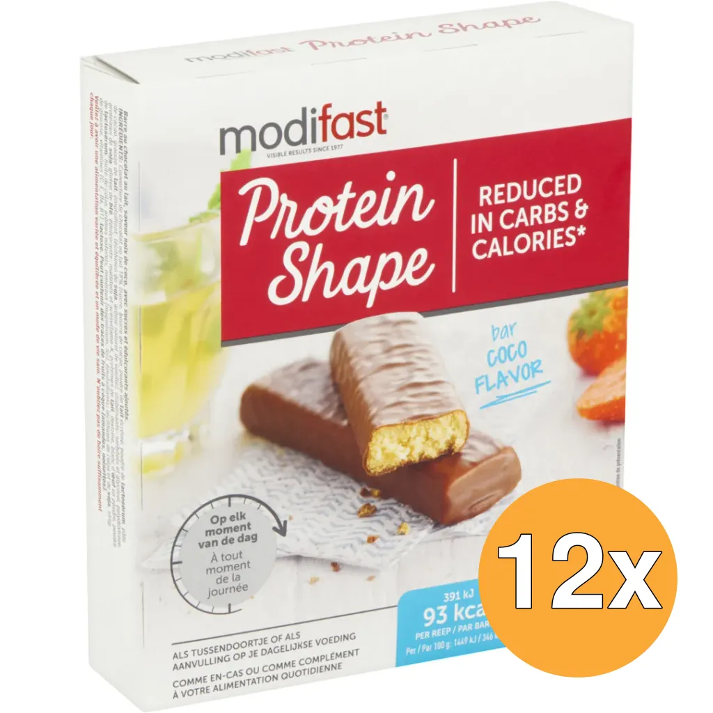 12x Modifast Protein Shape Reep Chocolade Kokos (162 gr)