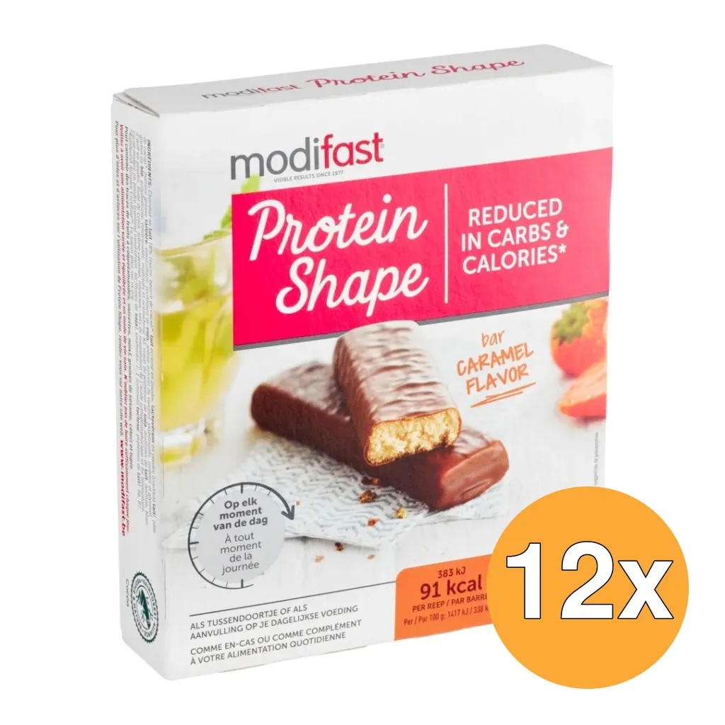 12x Modifast Protein Shape Reep Karamel (162 gr)