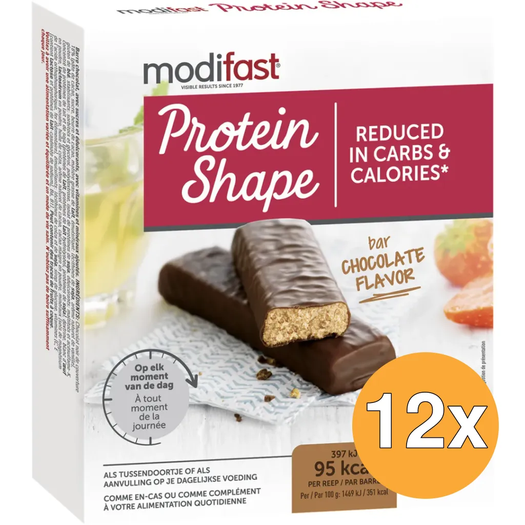 12x Modifast Protein Shape Reep Chocolade (162 gr)