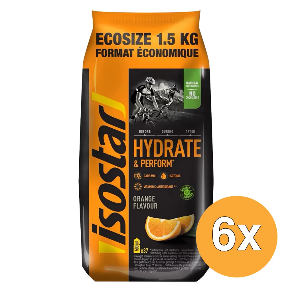 6x Isostar Hydrate & Perform Orange (1500 gr)