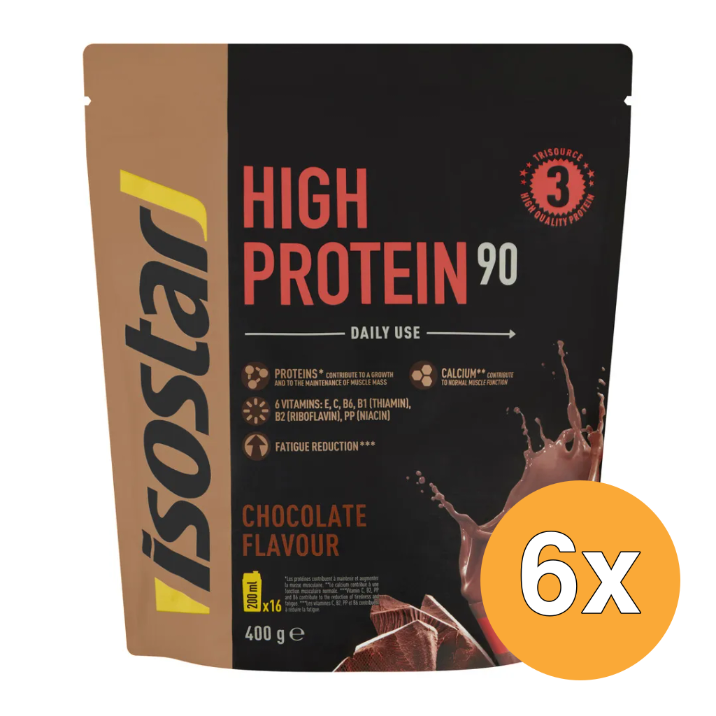 6x Isostar High Protein 90 Chocolate Flavour (400 gr)