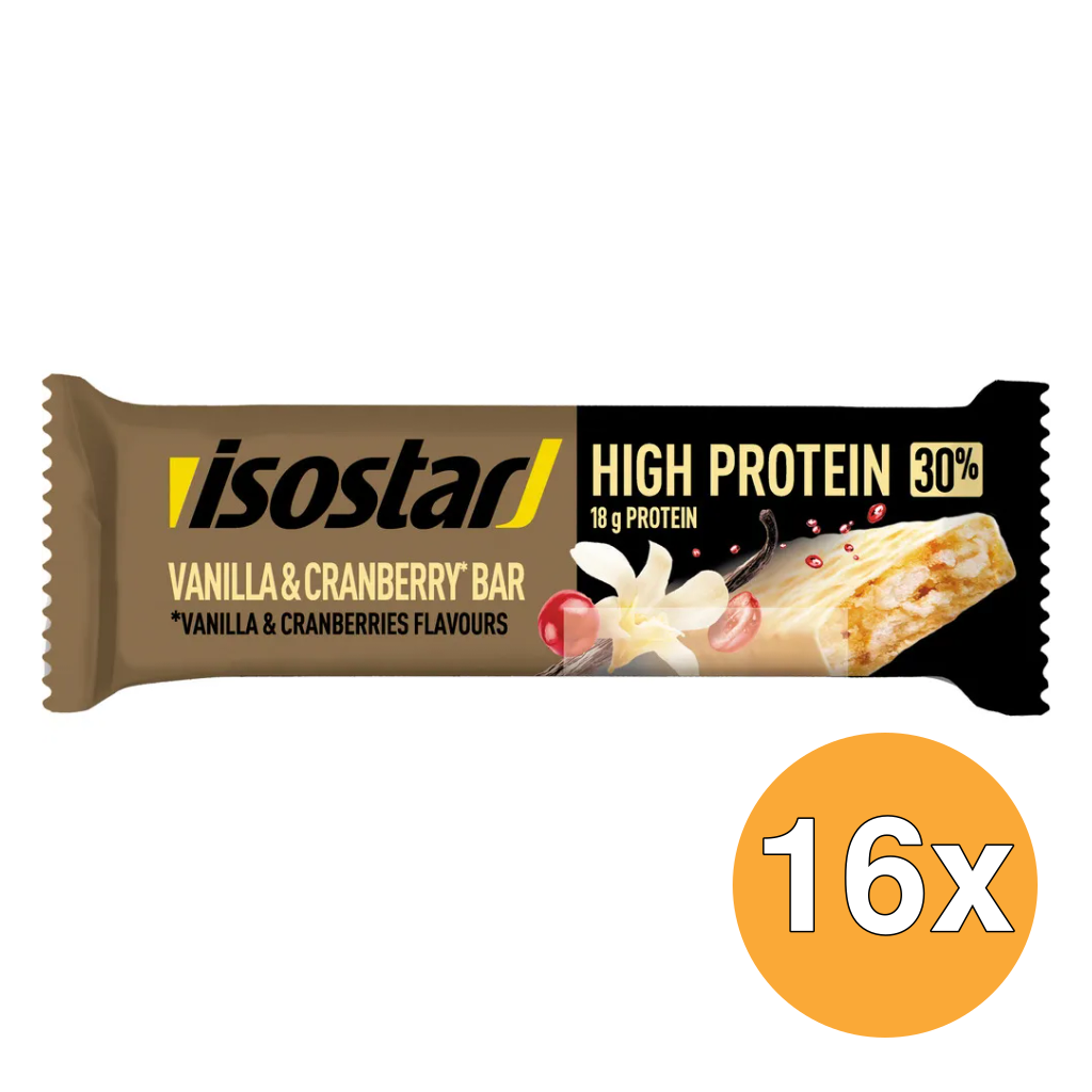 16x Isostar High Protein Bar Vanilla Cranberry (1 Reep)