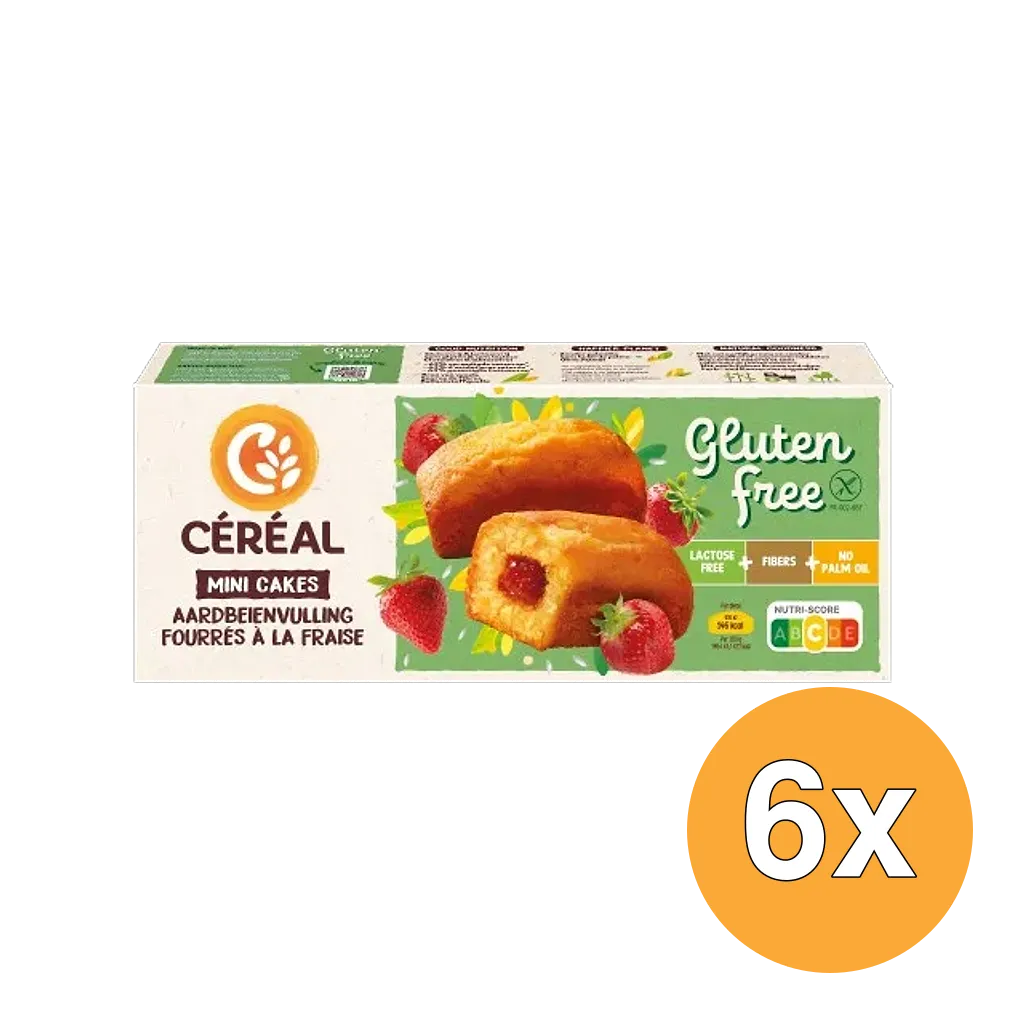 6x Céréal Aardbei cakeje glutenvrij (210 gr)