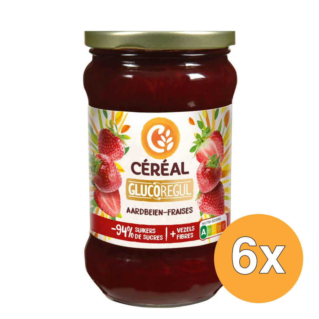 6x Céréal Aardbeienjam Glucoregul (320 gr)