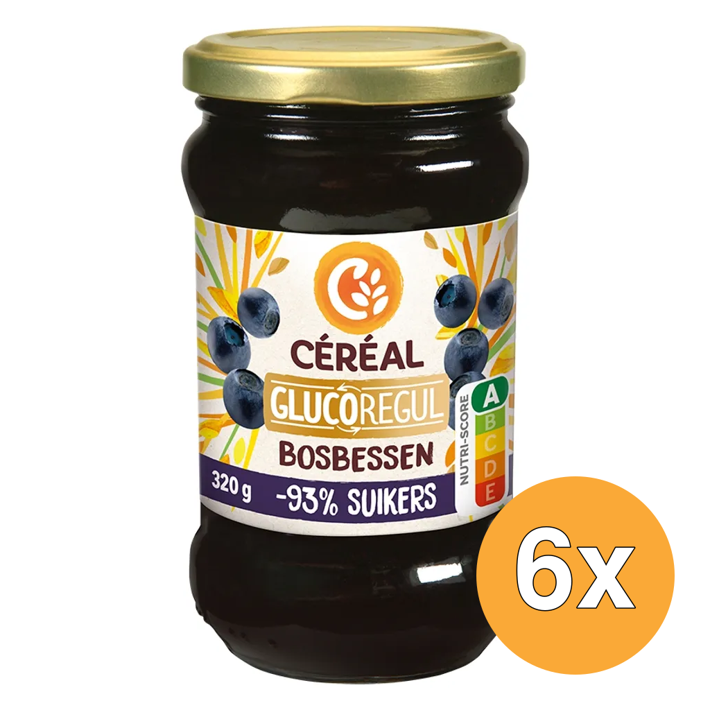 6x Céréal Bosbessenjam Glucoregul (320 gr)