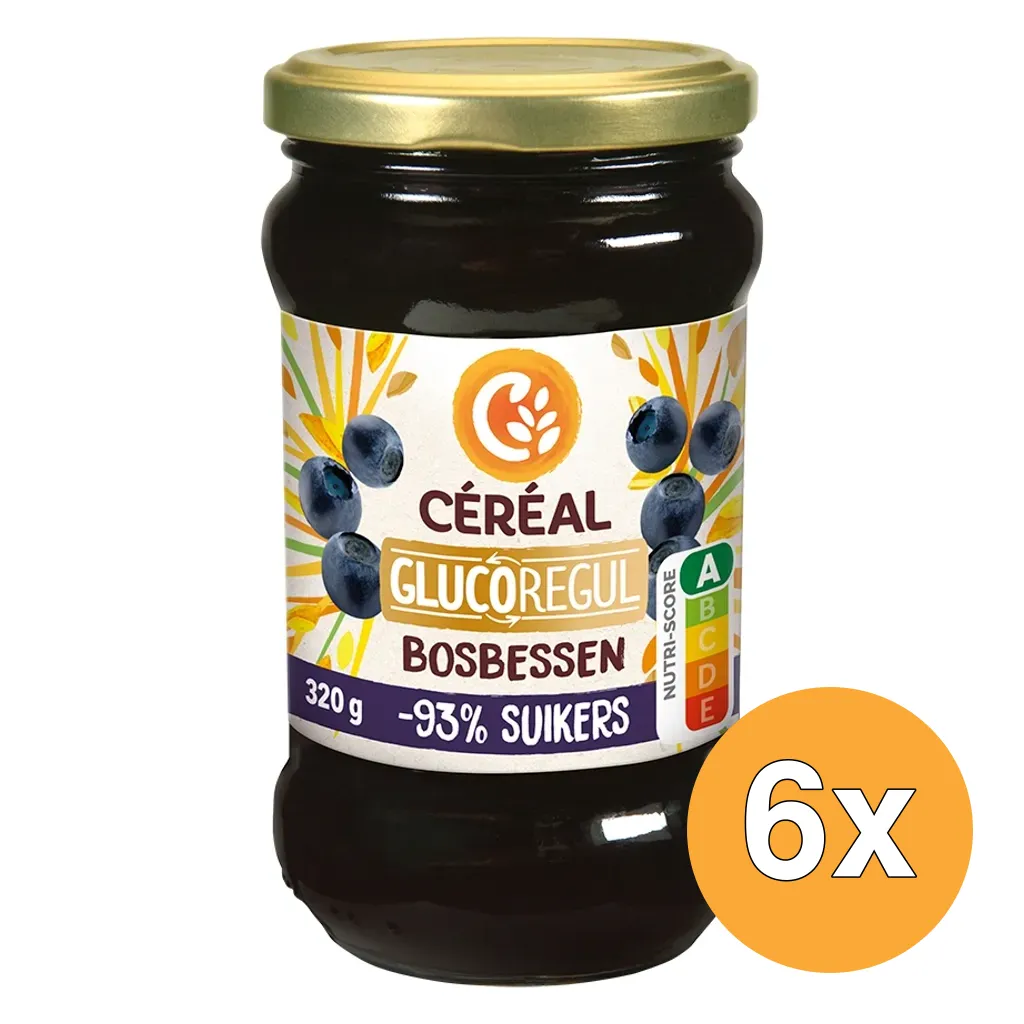 6x Céréal Bosbessenjam Glucoregul (320 gr)