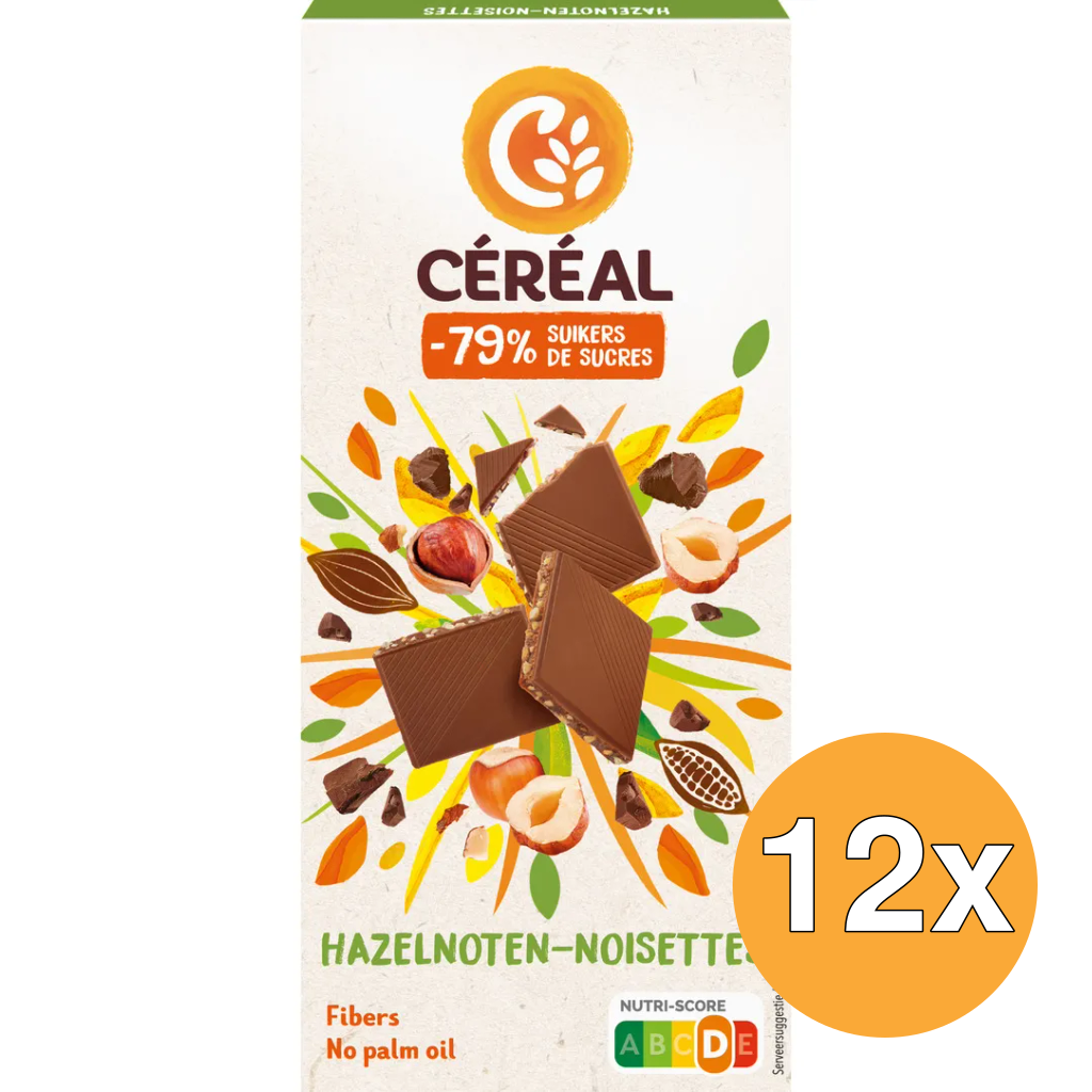 12x Céréal Tablet hazelnoot maltitol (80 gr)