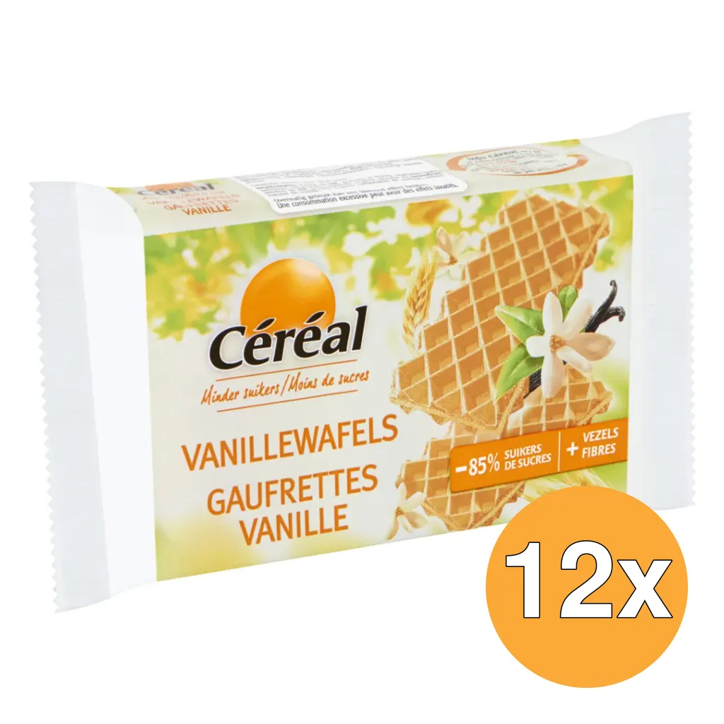 12x Céréal Vanillewafels suikervrij maltitol (90 gr)