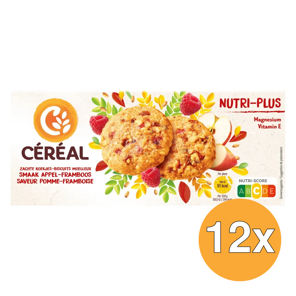 12x Céréal Zachte Koekjes Appel-Framboos (138 gr)