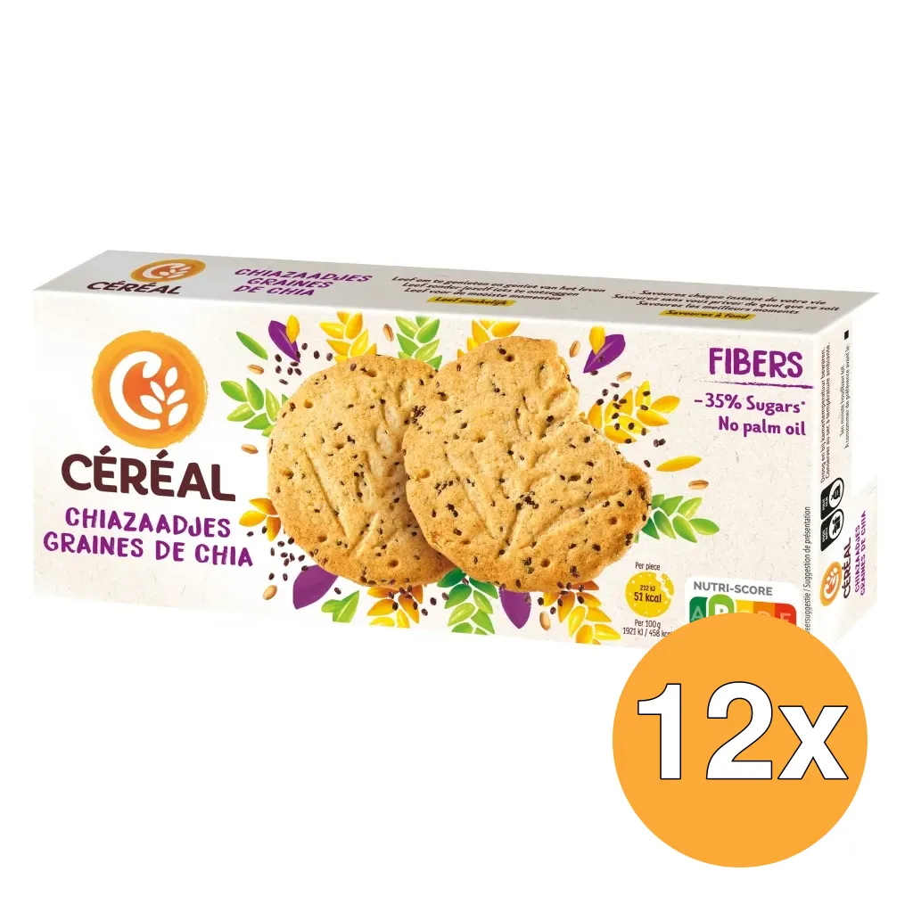 12x Céréal Zandkoekjes Met Chiazaadjes (3 x 4 stuks)