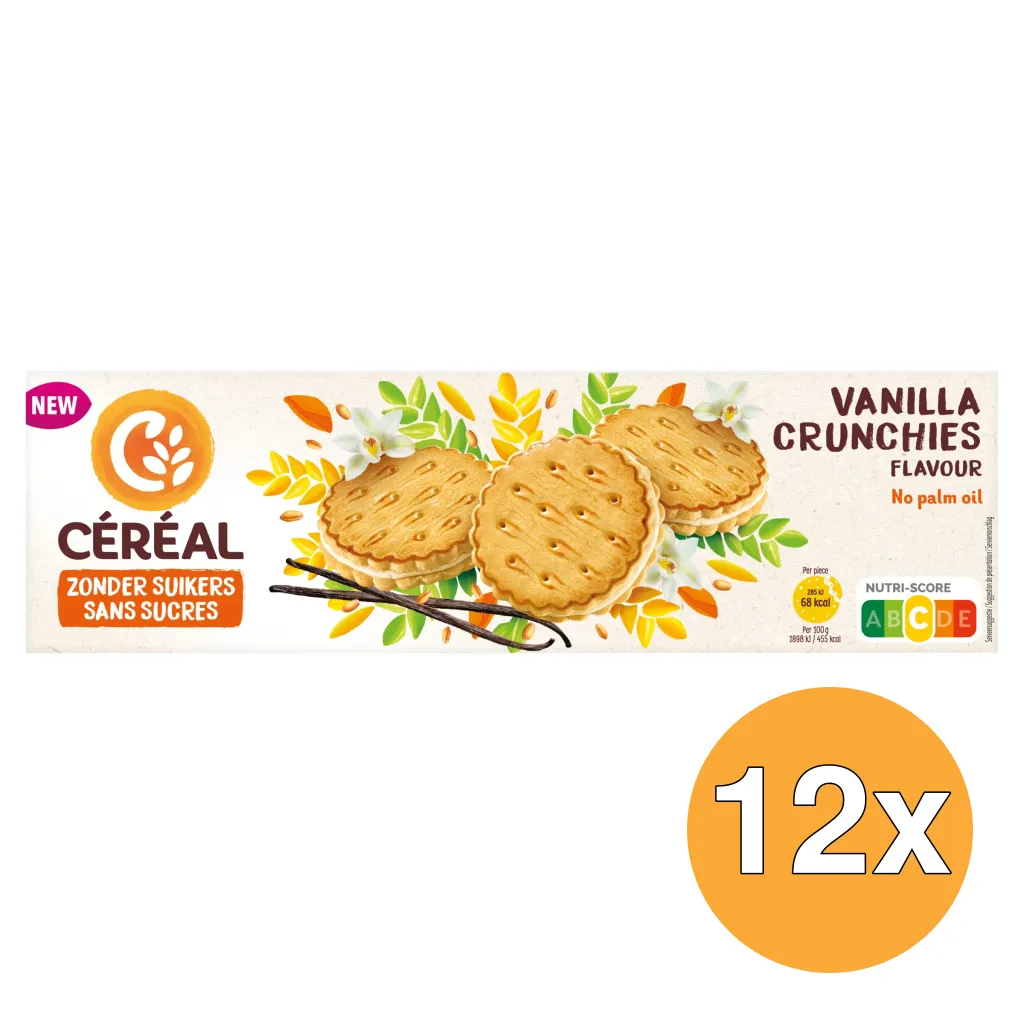 12x Céréal Vanilla Crunchies (4 x 3 stuks)