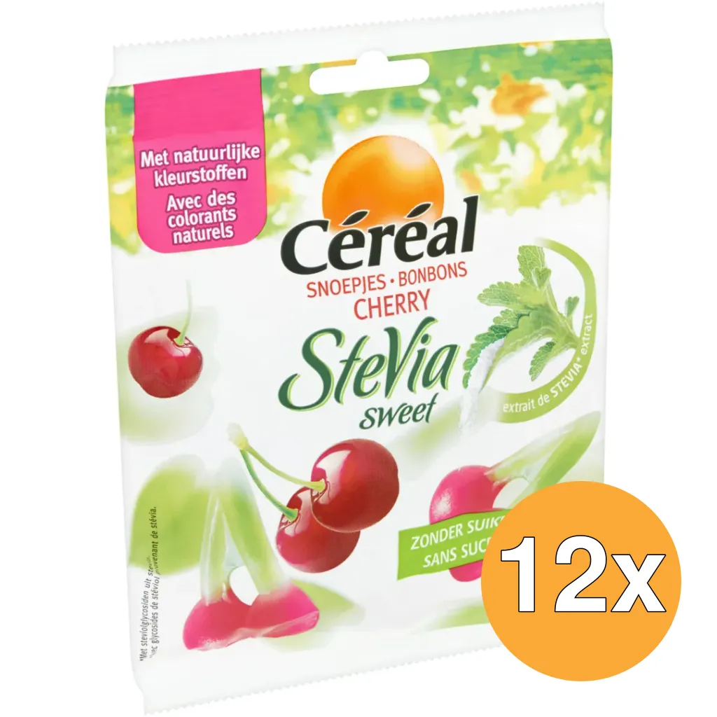 12x Céréal Snoep kersen stevia (120 gr)