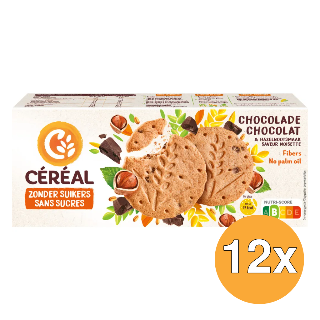12x Céréal Zandkoek Hazelnoot Chocolade (132 gr)