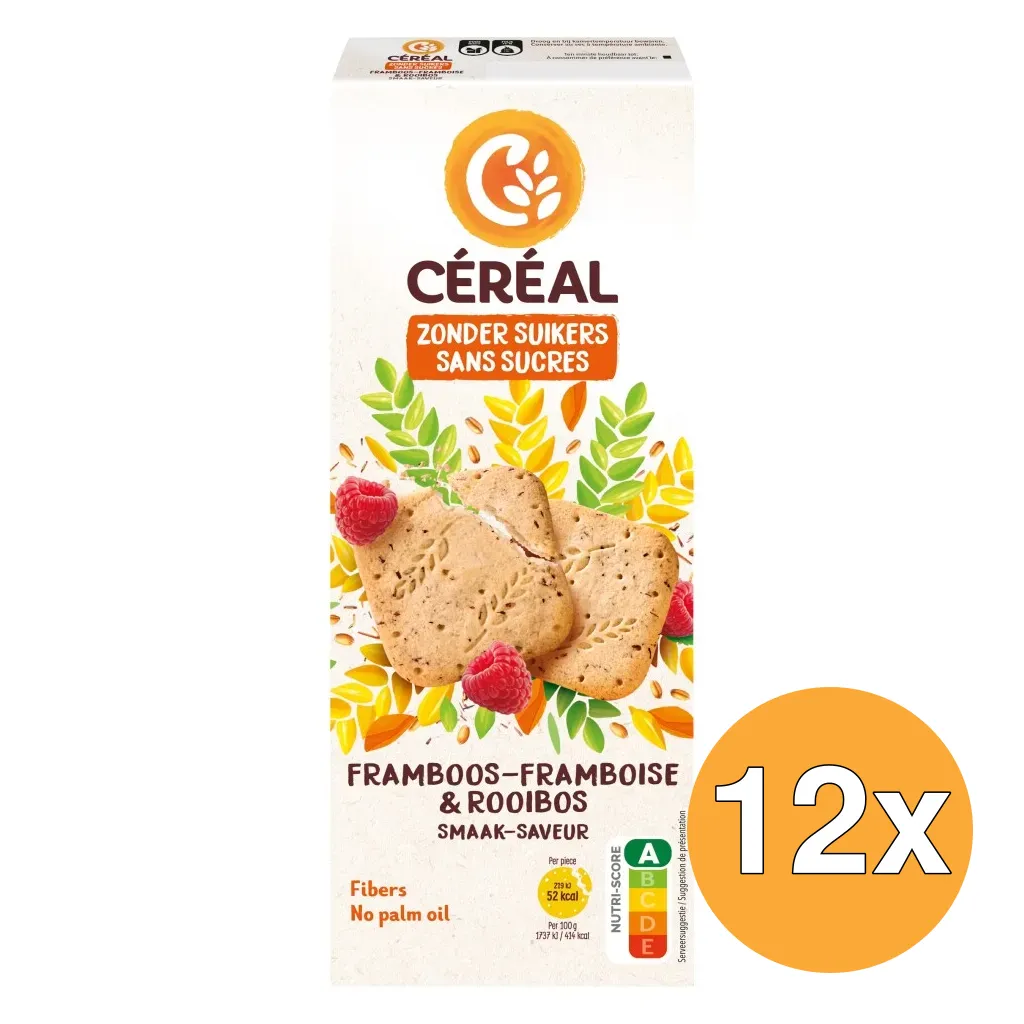 12x Céréal Framboos Rooiboskoekjes (150 gr)