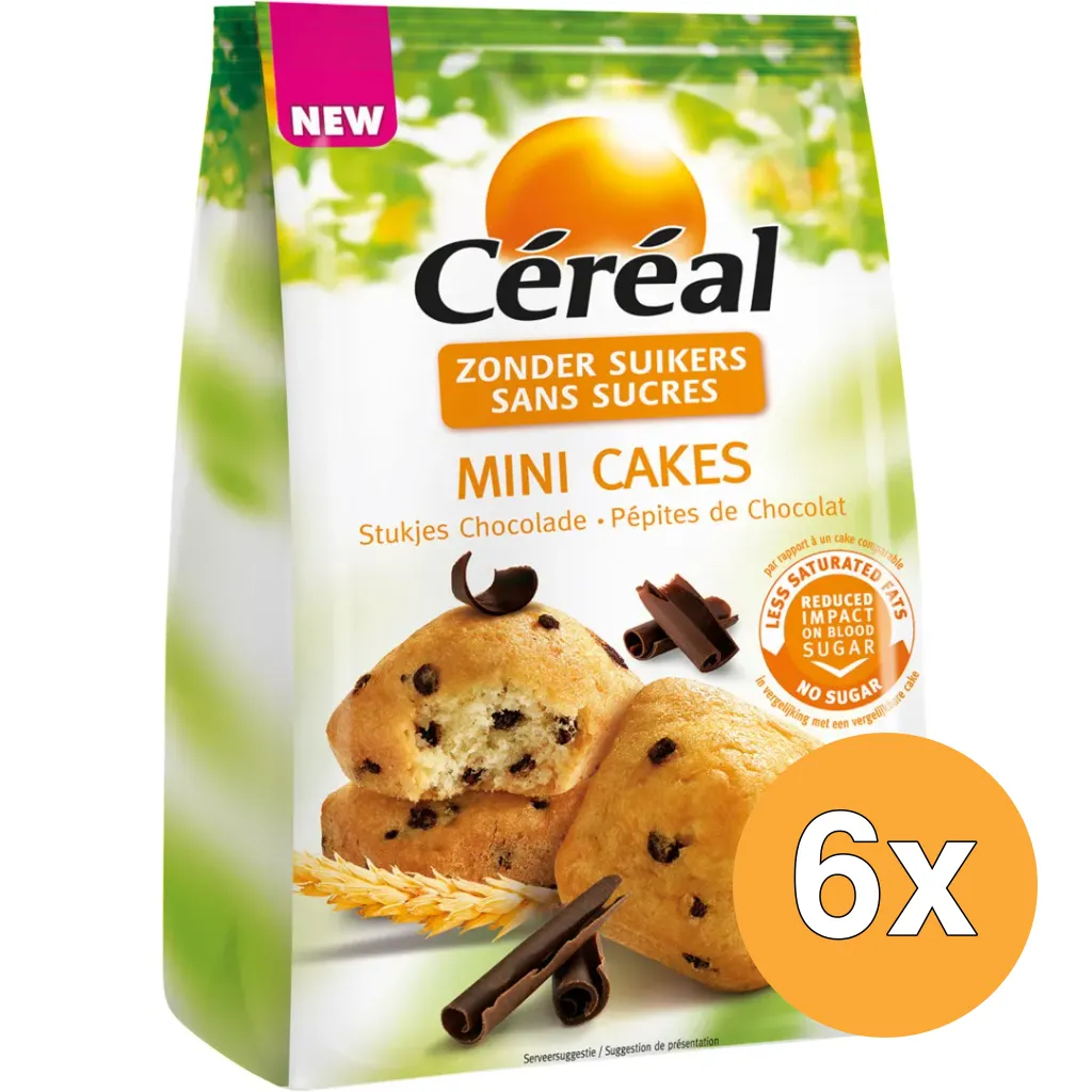 6x Céréal Mini Cakes Stukjes Chocolade (7 x 25 gr)