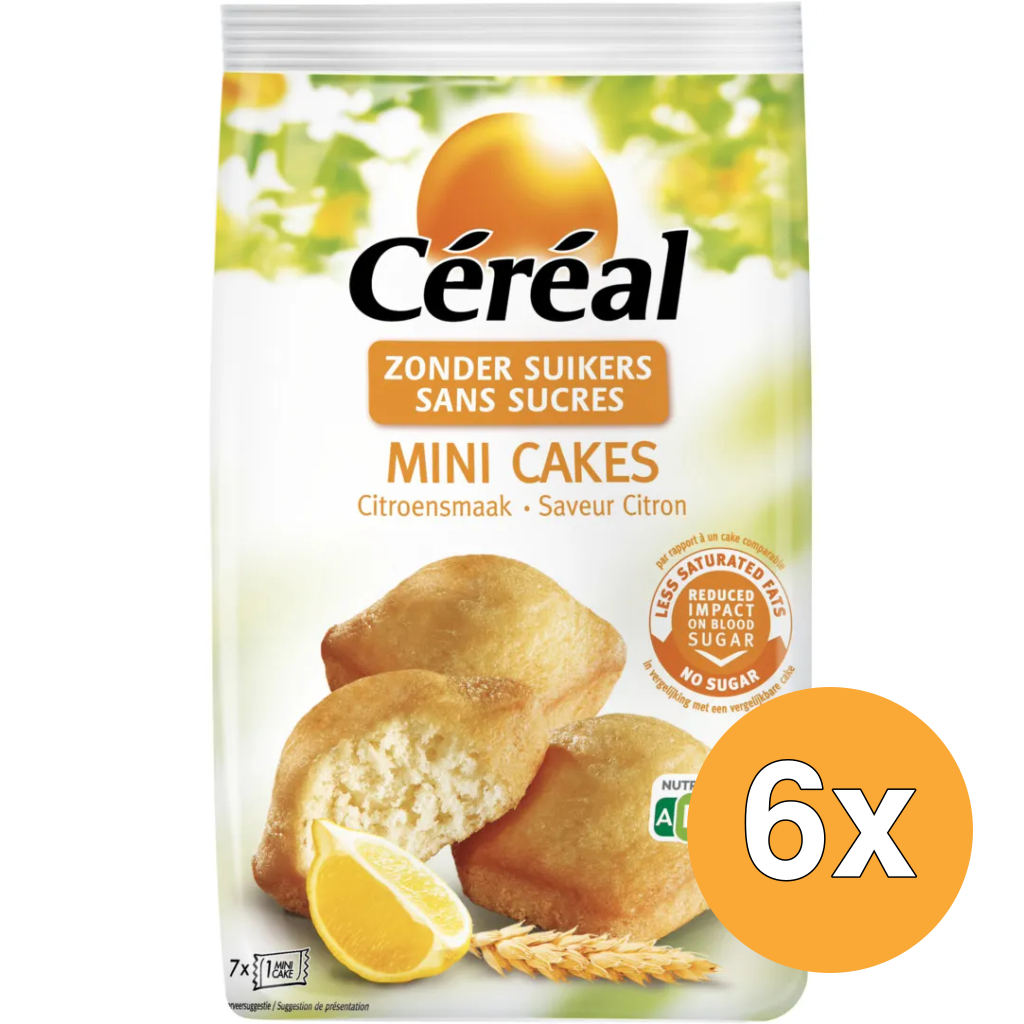6x Céréal Mini cakes citroensmaak (7 x 25 gr)
