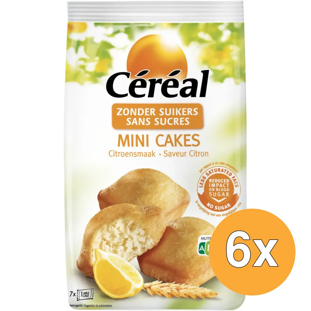 6x Céréal Mini cakes citroensmaak (7 x 25 gr)