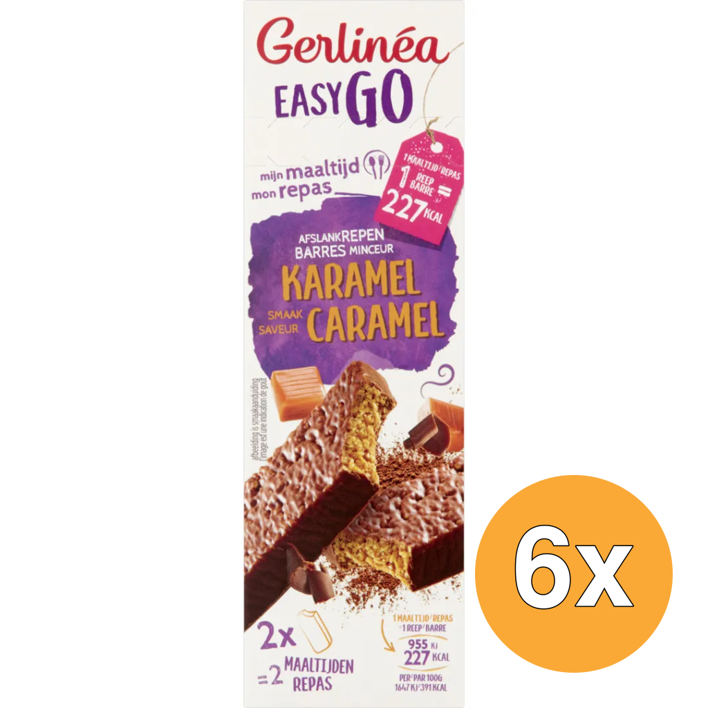 6x Gerlinéa Easy Go Afslank Maaltijdrepen Karamel (2 x 60 gr)