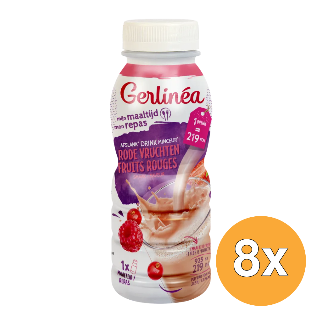 8x Gerlinéa Maaltijd Afslankdrink Rode Vruchten (236 ml)