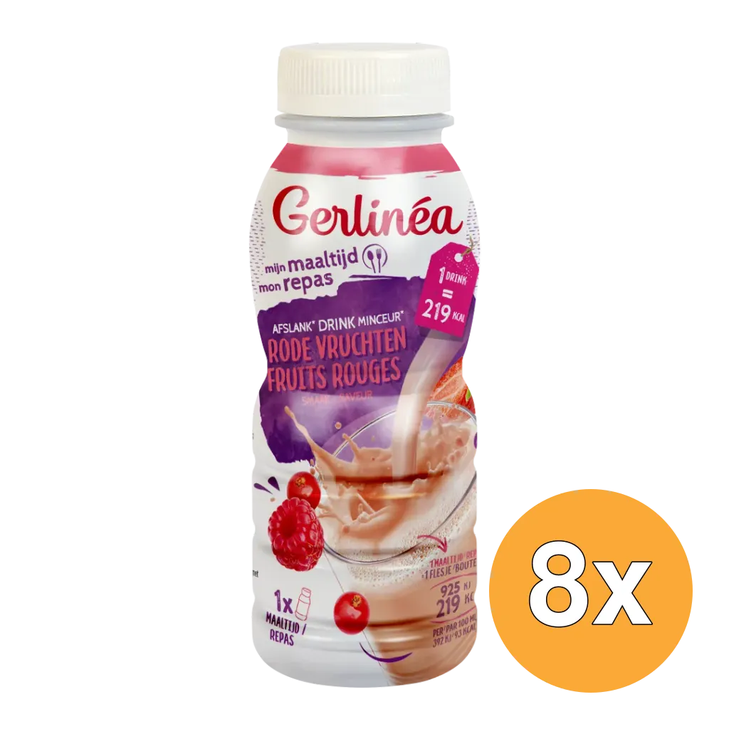 8x Gerlinéa Maaltijd Afslankdrink Rode Vruchten (236 ml)