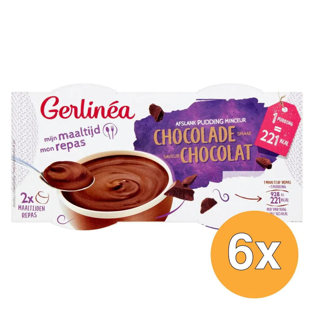 6x Gerlinéa Pudding Chocolade (2 x 210 gr)