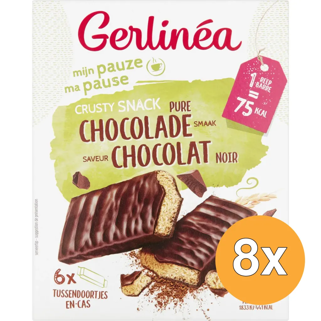8x Gerlinéa Crusty Snack Pure Chocolade (160 gr)