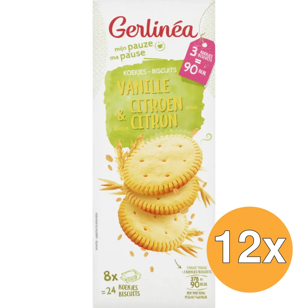 12x Gerlinéa Koekjes Vanille & Citroen smaak (156 gr)