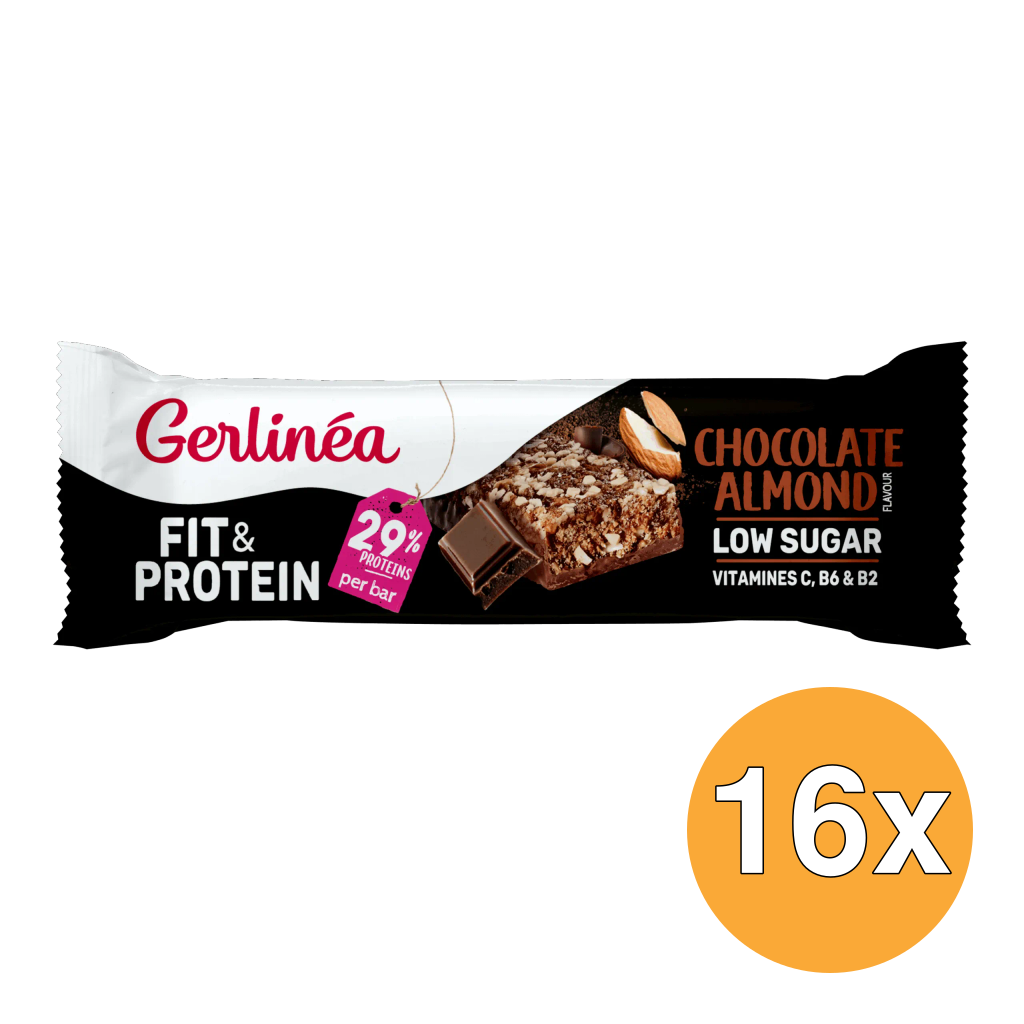 16x Gerlinea Fit & Protein Chocolate Almond Reep (45 gr)