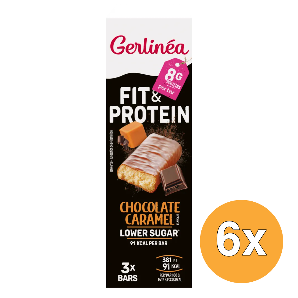6x Gerlinéa Reep Fit & Protein Chocolate Caramel (3 x 27 gr)