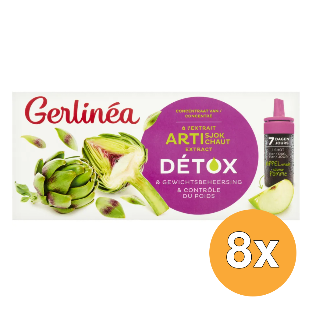 8x Gerlinéa Detox Shot Artisjok met appelsmaak (7 x 10 ml)