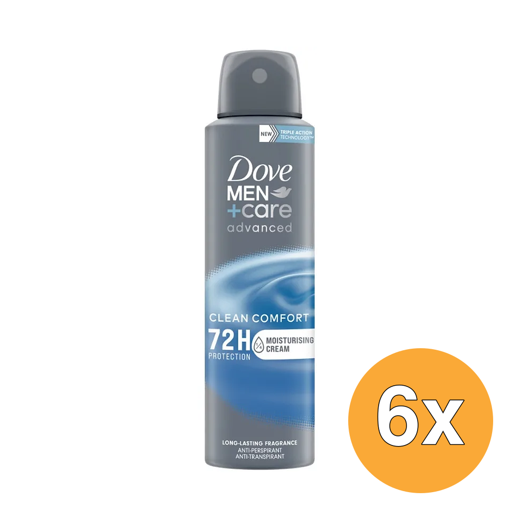 6x Dove Deo Spray Men Clean Comfort (150 ml)