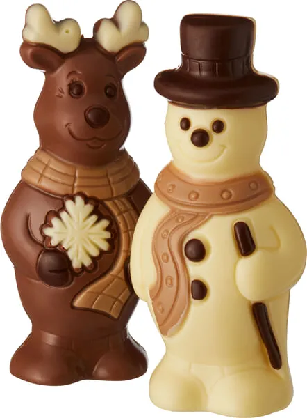 De Schutter Chocolade Rendier & Sneeuwman (2 x 50 gr)