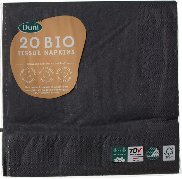 Duni Zwarte Servetten (20 stuks)