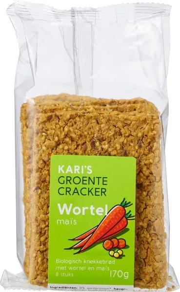 Kari's Crackers Groentecracker Wortel Maïs (8 stuks)