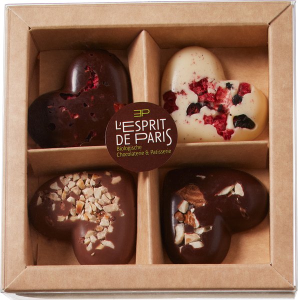 L'esprit De Paris Kleine Chocoladeharten Noten Fruit Mixdoos (65 gr)