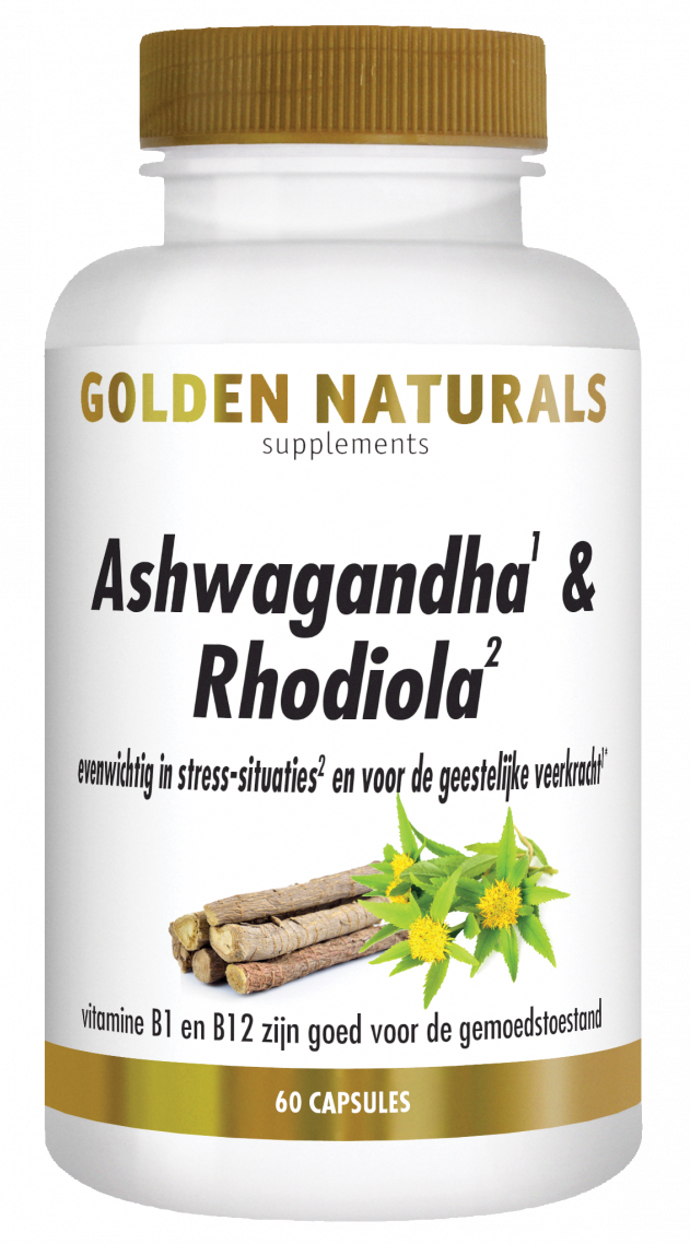 Golden Naturals Ashwagandha & Rhodiola Complex Capsules (60 vegetarische capsules)