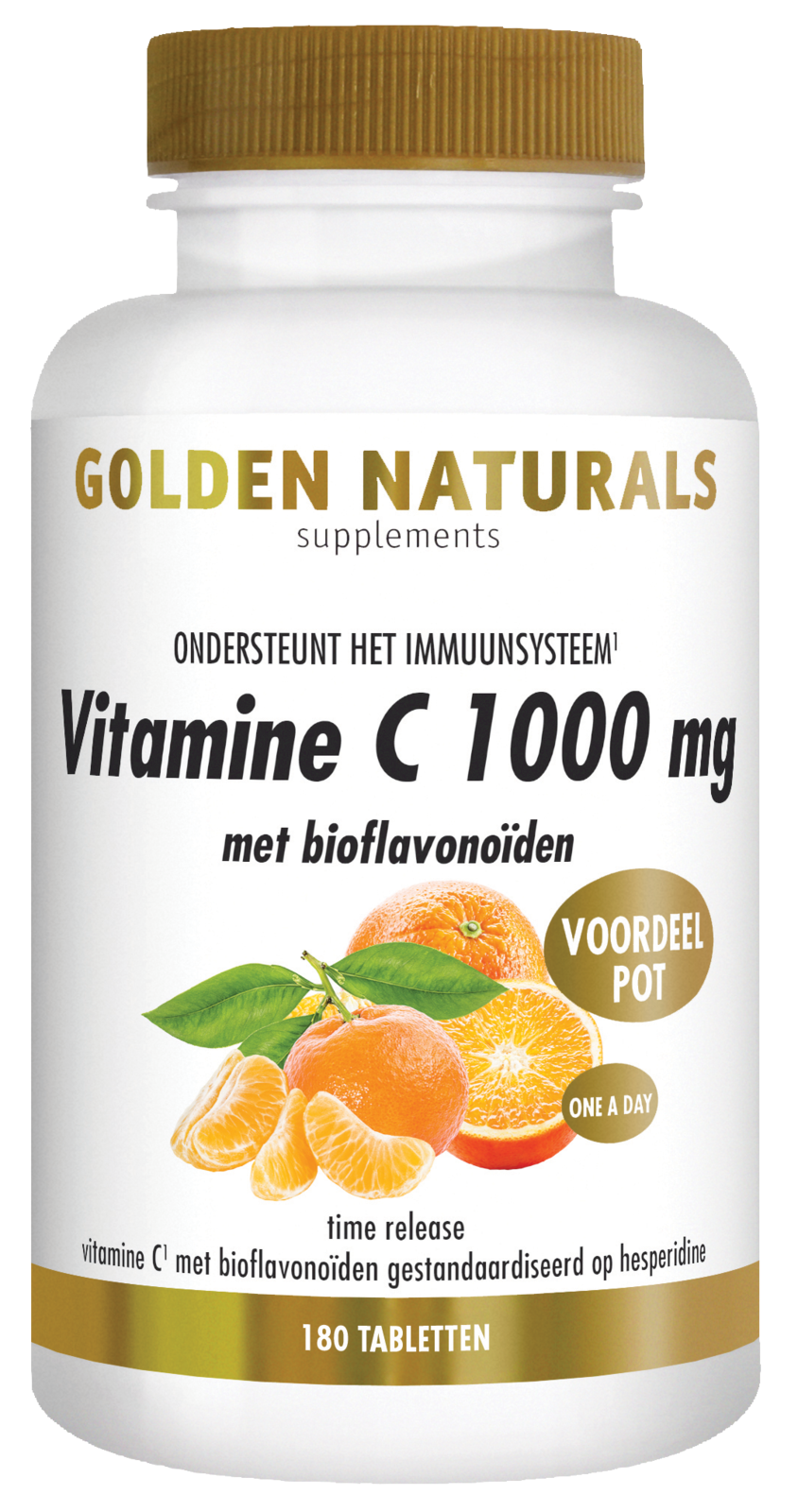 Golden Naturals Vitamine C 1000mg met Bioflavonoïden Tabletten (180 vegetarische tabletten)