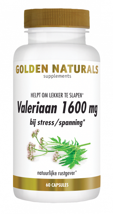 Golden Naturals Valeriaan 1600mg Capsules (60 vegetarische capsules)