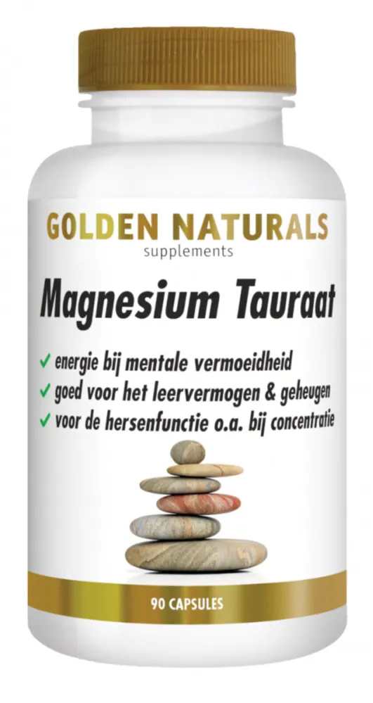 Golden Naturals Magnesium Tauraat Capsules (90 vegetarische capsules)
