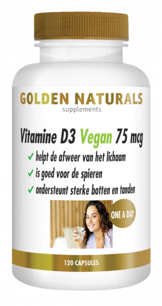 Golden Naturals Vitamine D3 Vegan 75mcg Capsules (120 softgels)