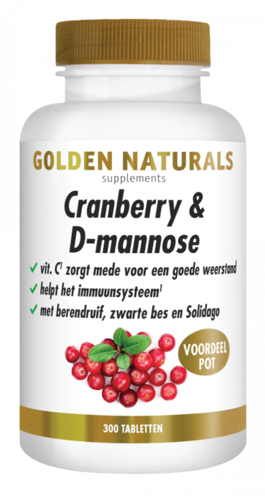 Golden Naturals Cranberry & D-mannose Tabletten (300 tabletten)