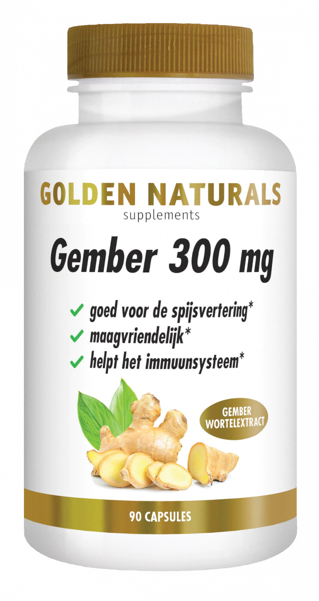 Golden Naturals Gember 300 mg Capsules (90 vegetarische capsules)