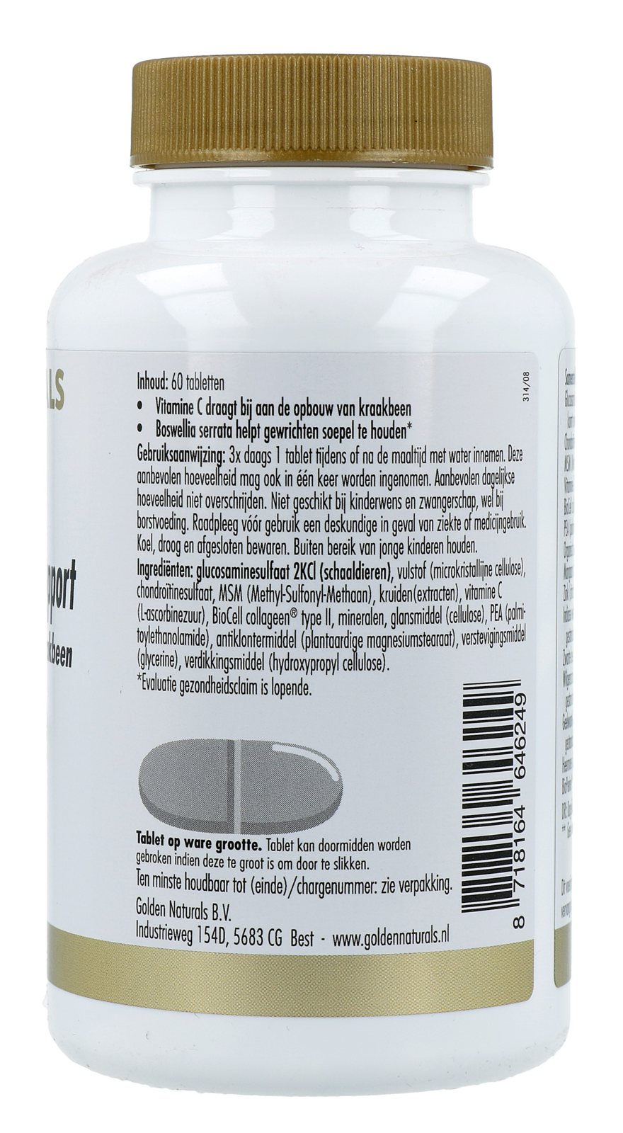 Golden Naturals Soepele Gewrichten Support Tabletten (60 tabletten)