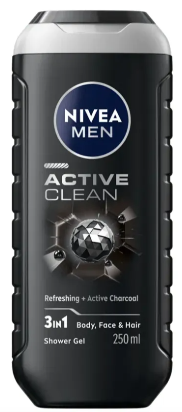 Nivea Men Active Clean 3-in-1 Shower Gel (250 ml)